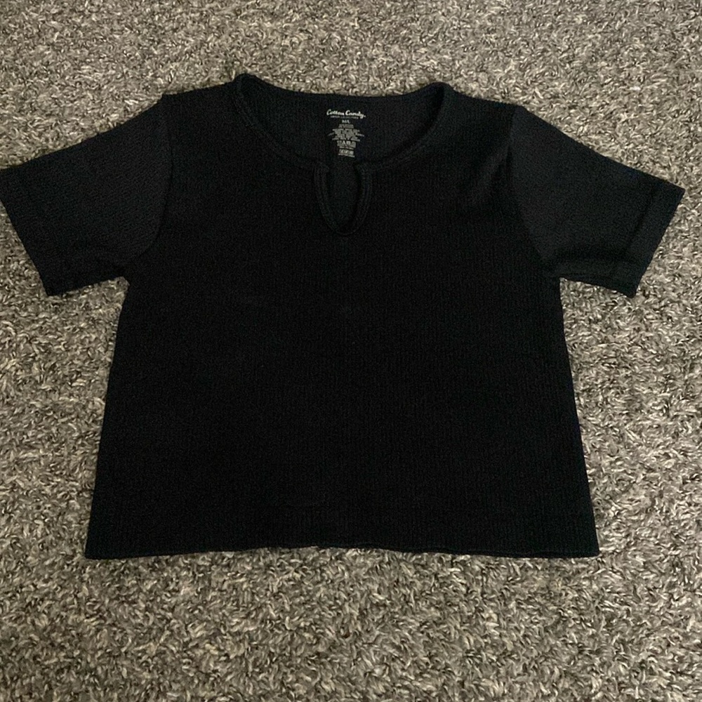 Cotton Candy Black Crop Top